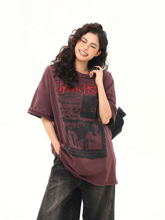 レトロプリント Tシャツ P2065
