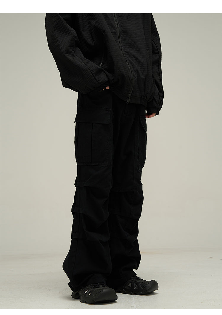 Wide leg multi-pocket cargo pants P602