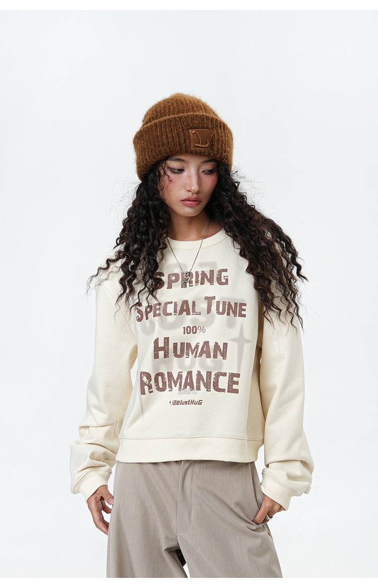 Round neck print sweatshirt P376