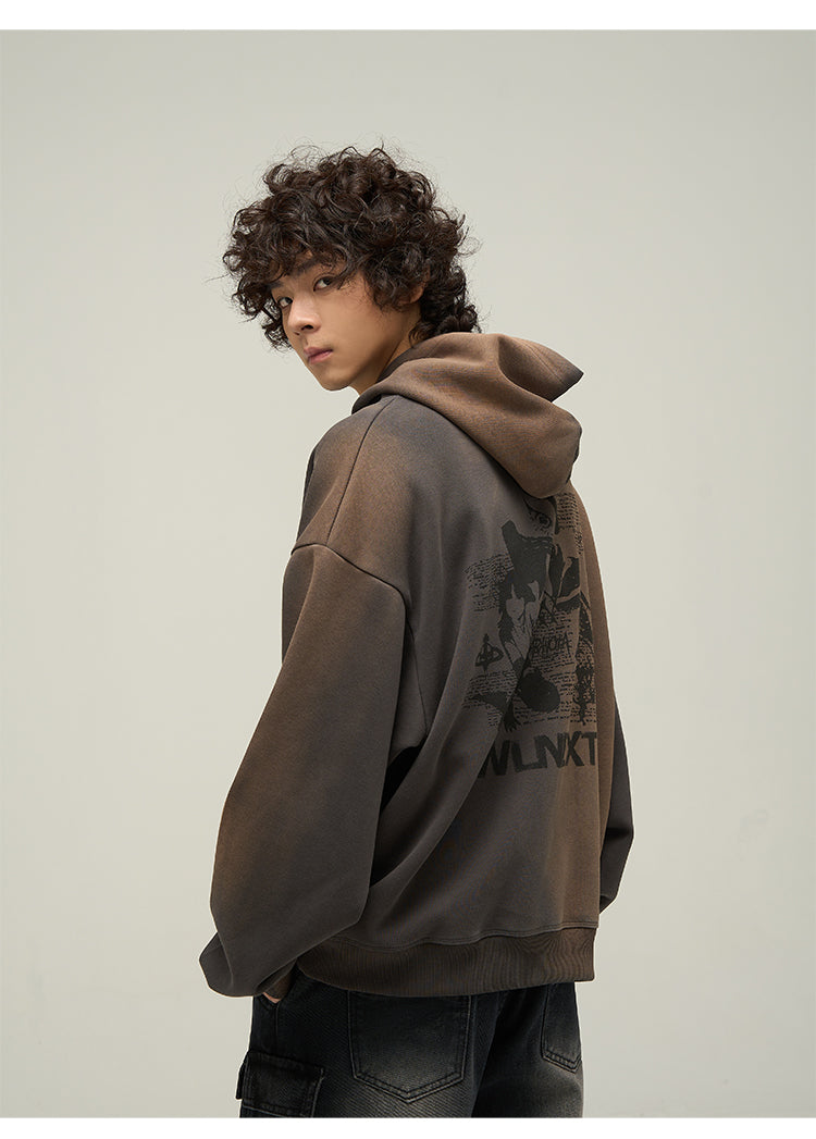 Loose size gradient hoodie P316