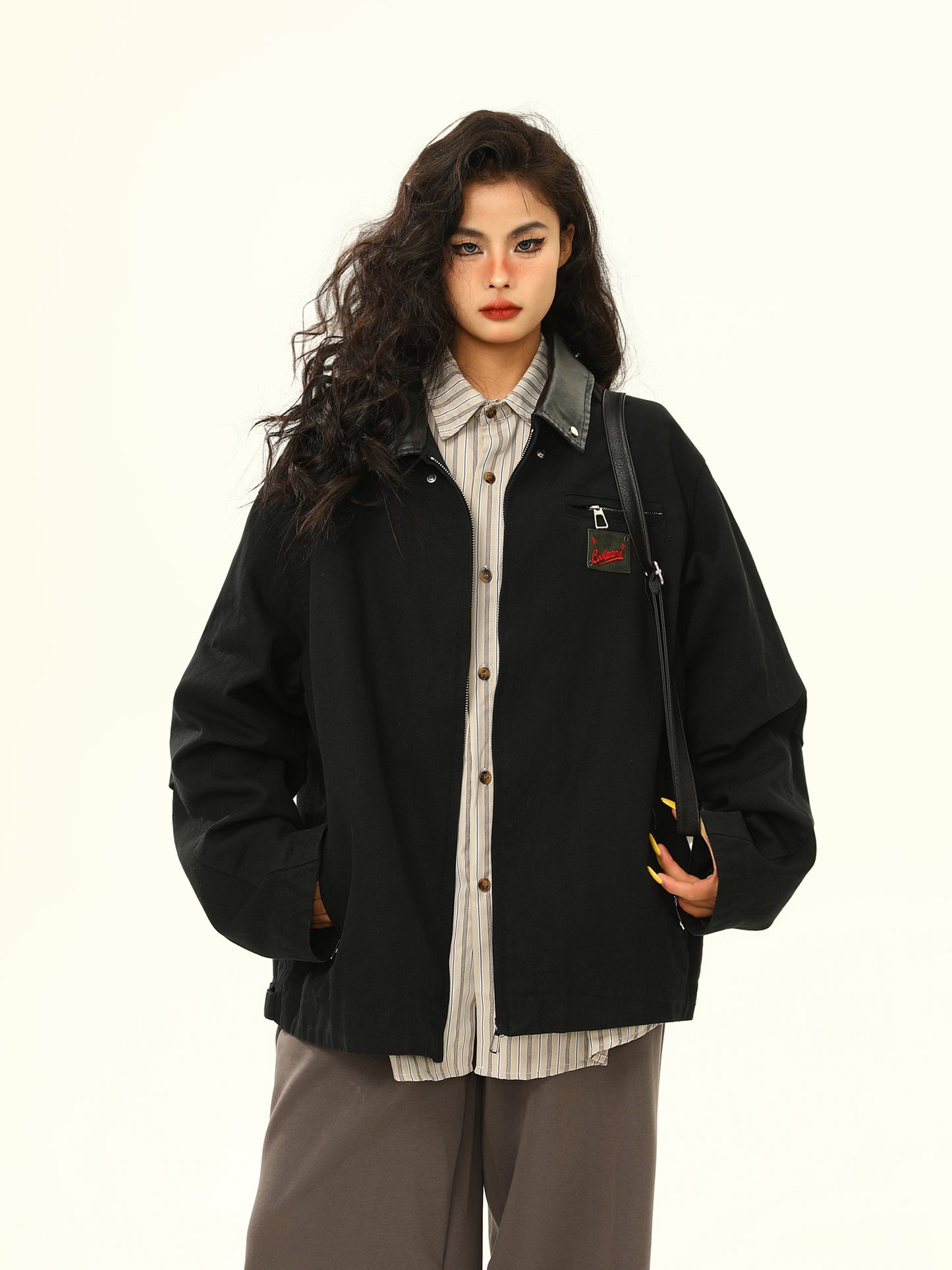 American retro patch work jacket P1328