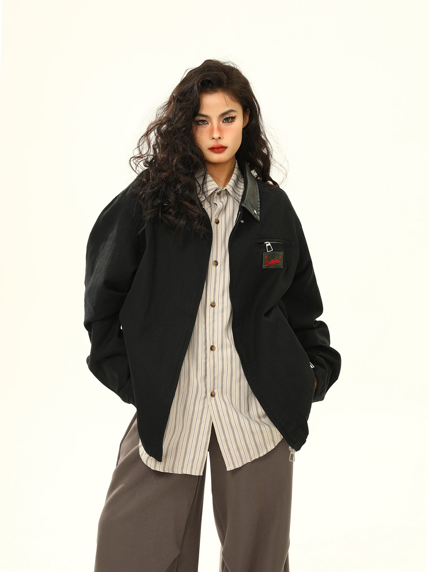 American retro patch work jacket P1328