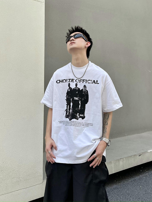 ルーズフィットウォッシュダメージ Tシャツ P1587