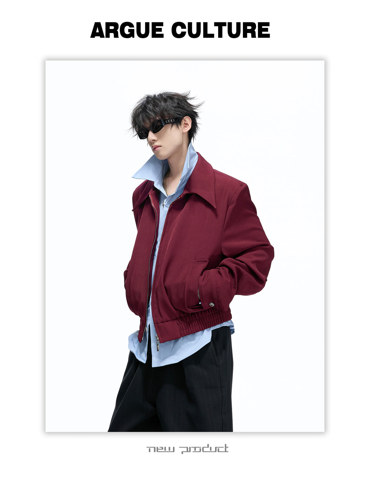 フェイクツーピース  ショートワイドジャケット  P2182