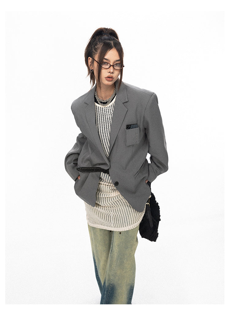 High-end design, 3D pockets, casual suit jacket P690