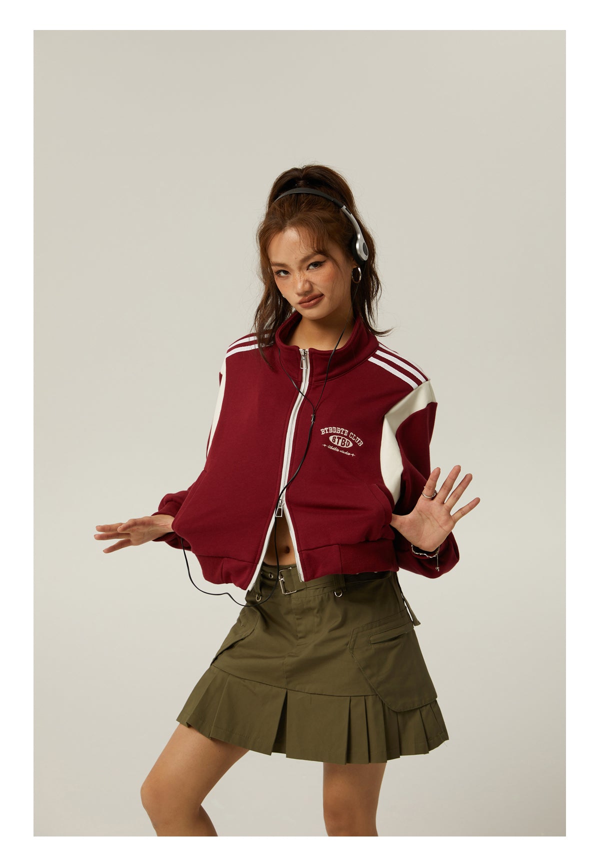 Slim fit cropped baseball jacket P244