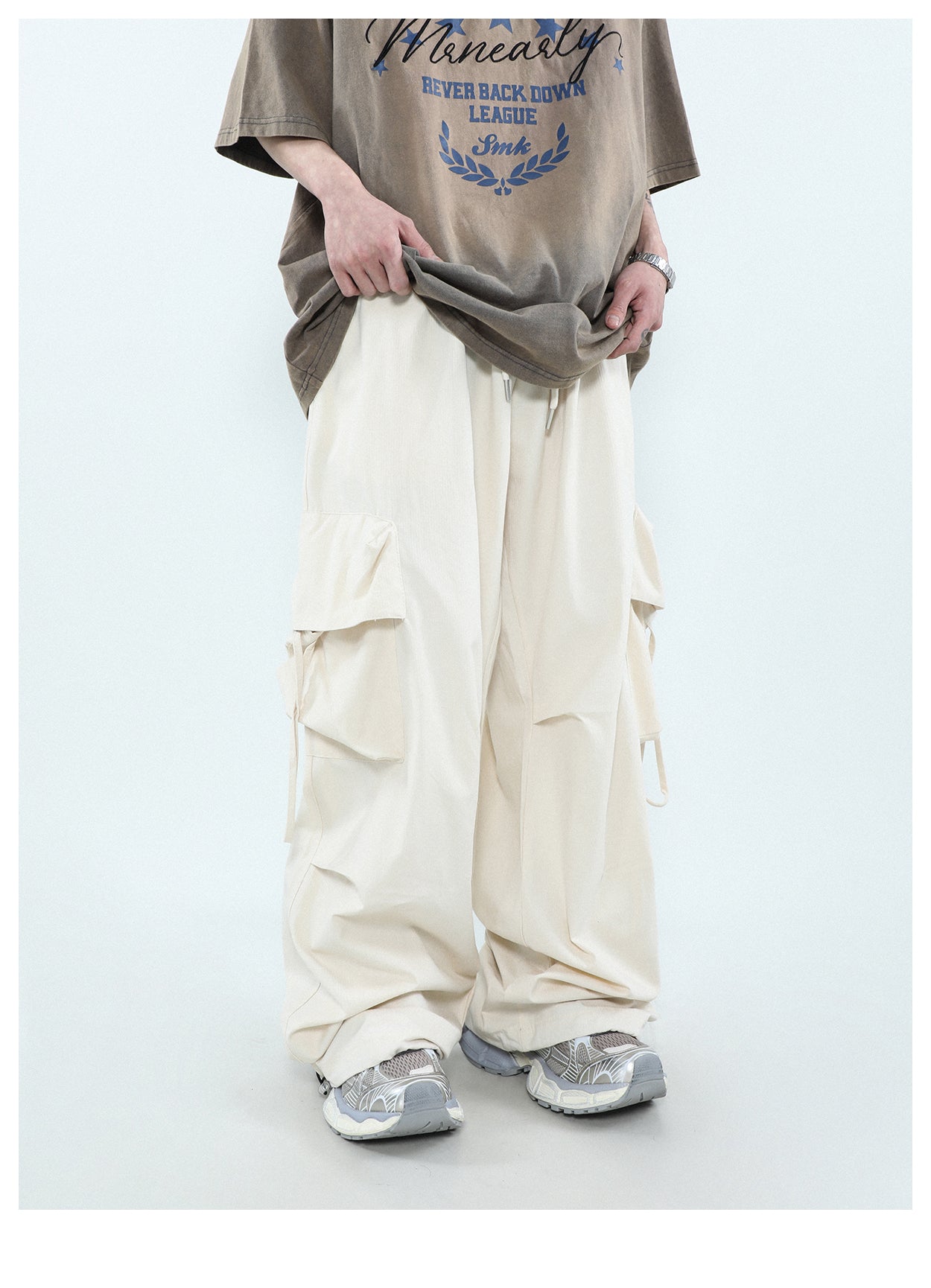 Wide leg multi-pocket cargo pants P274