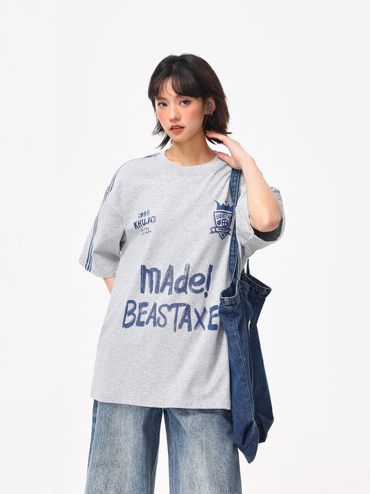 レトロ手描き文字 Tシャツ P2047