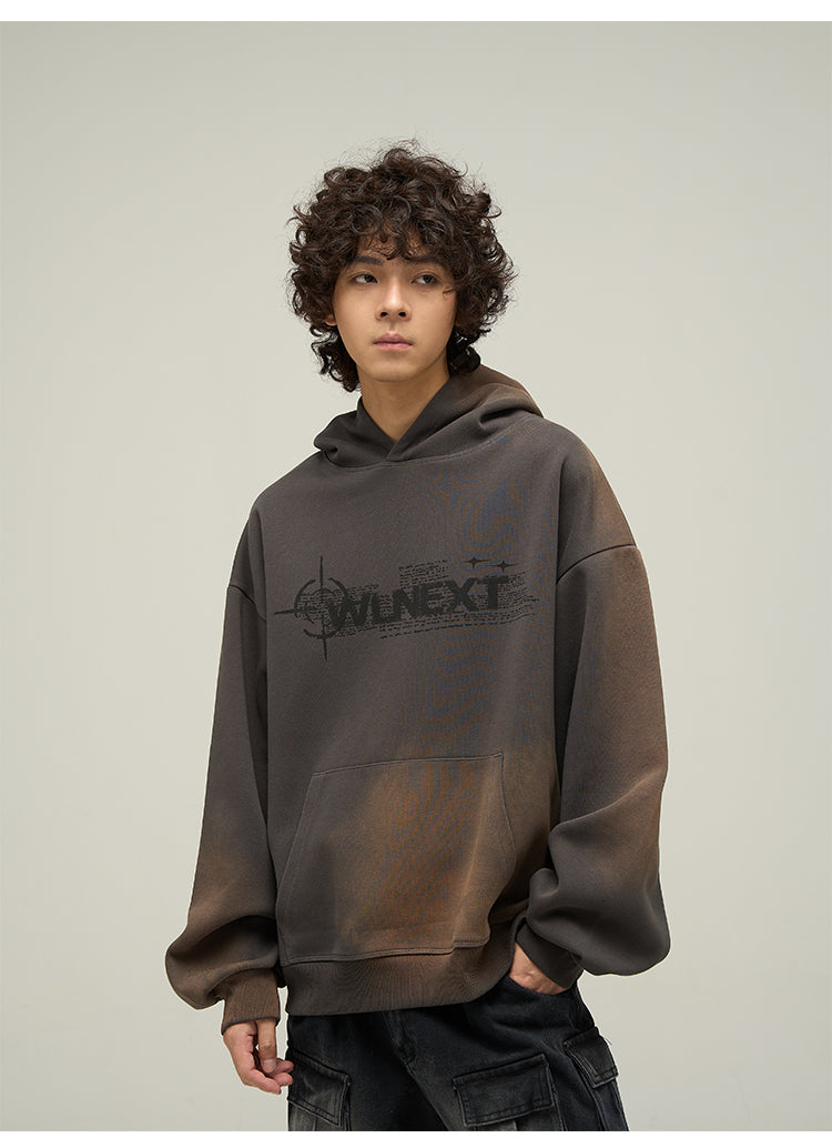 Loose size gradient hoodie P316