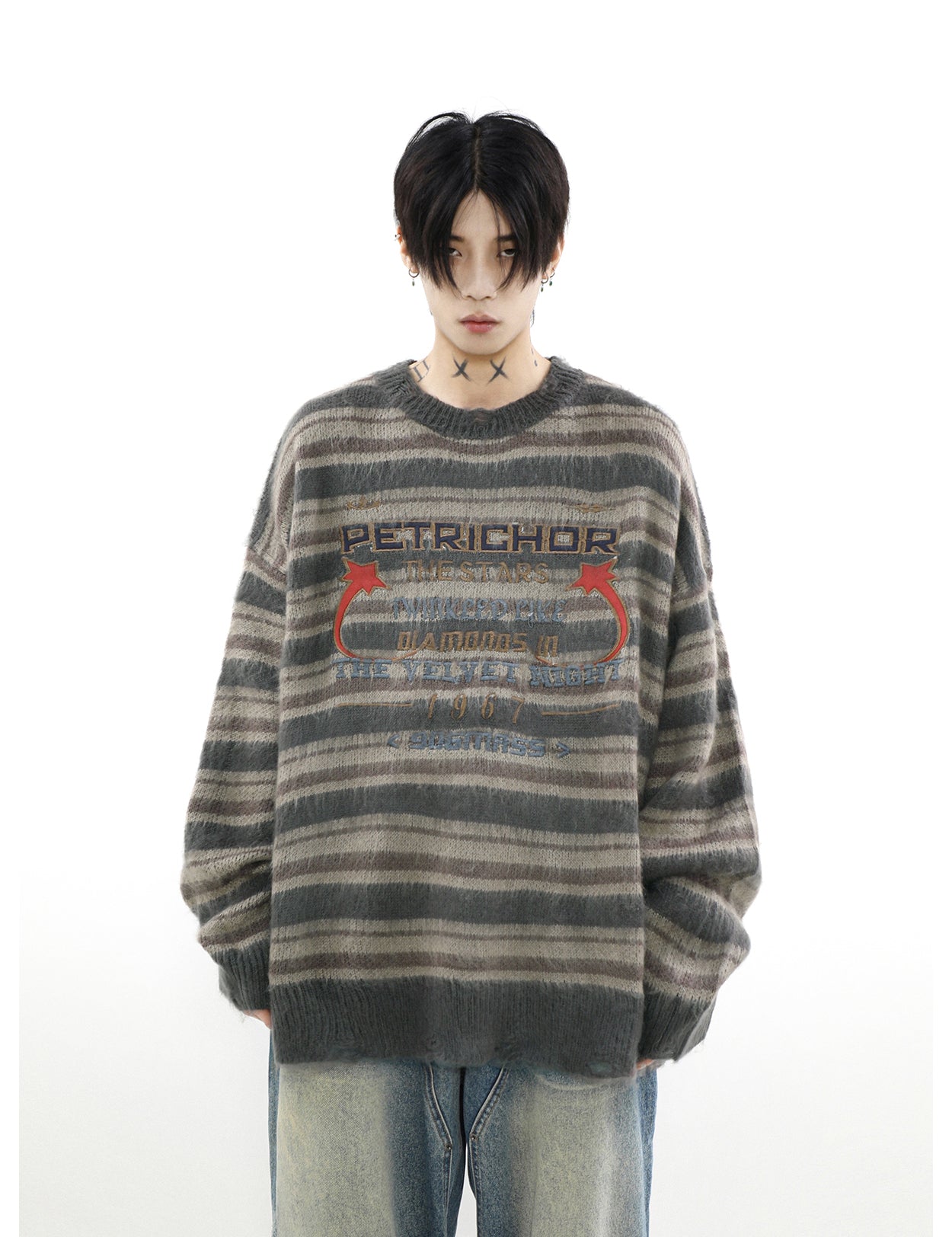 American Retro Round Neck Pullover Sweater P920