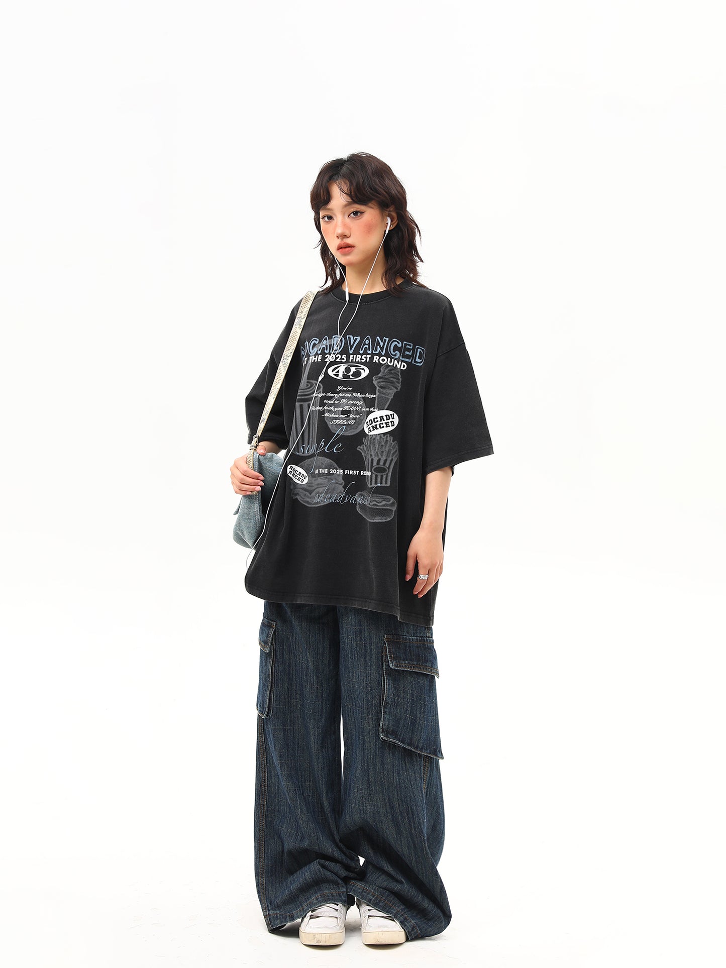 ウォッシュ加工 プリントTシャツ P2024