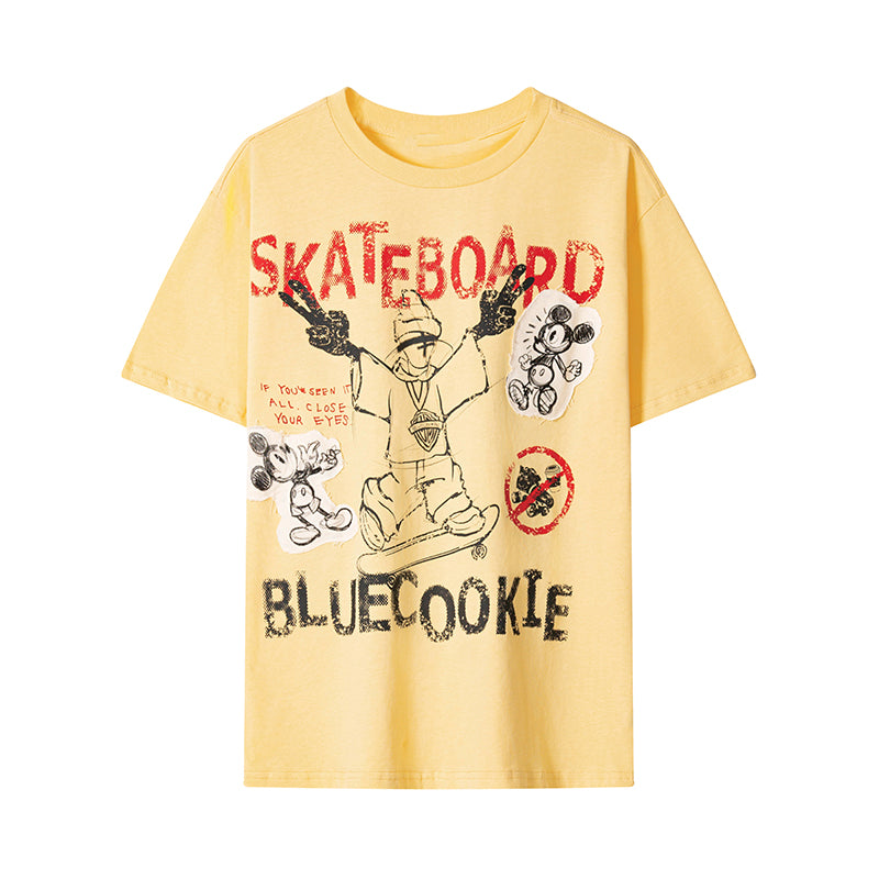 ストリート グラフィティプリント Tシャツ P2059