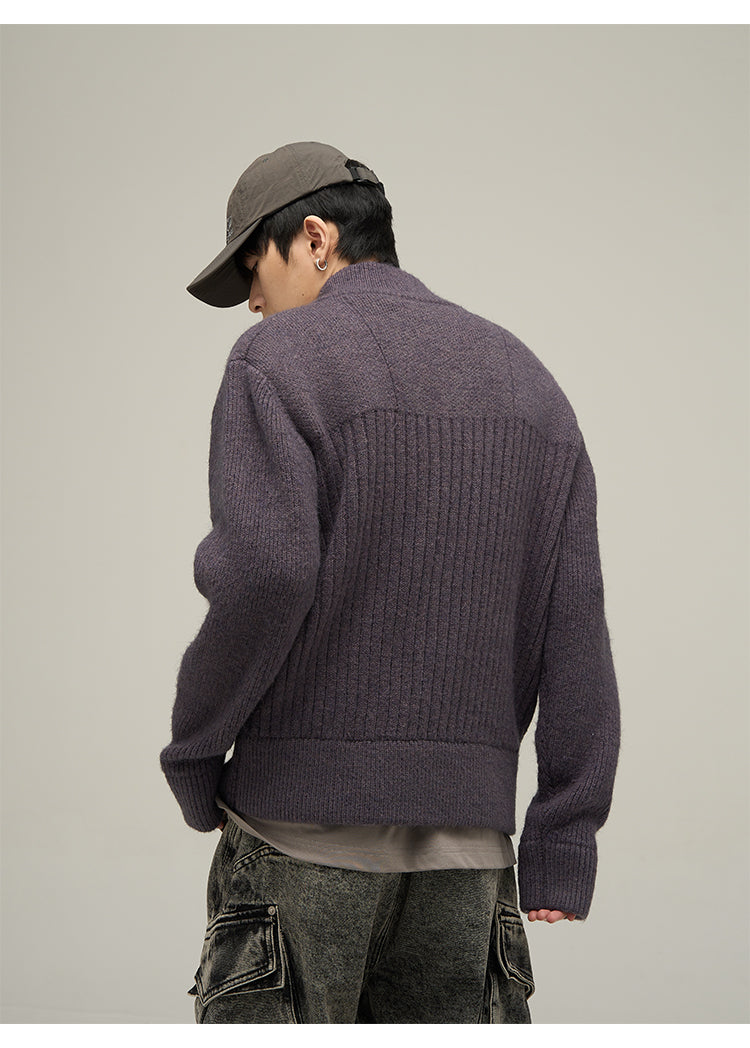 Slim fit short zip knit P613