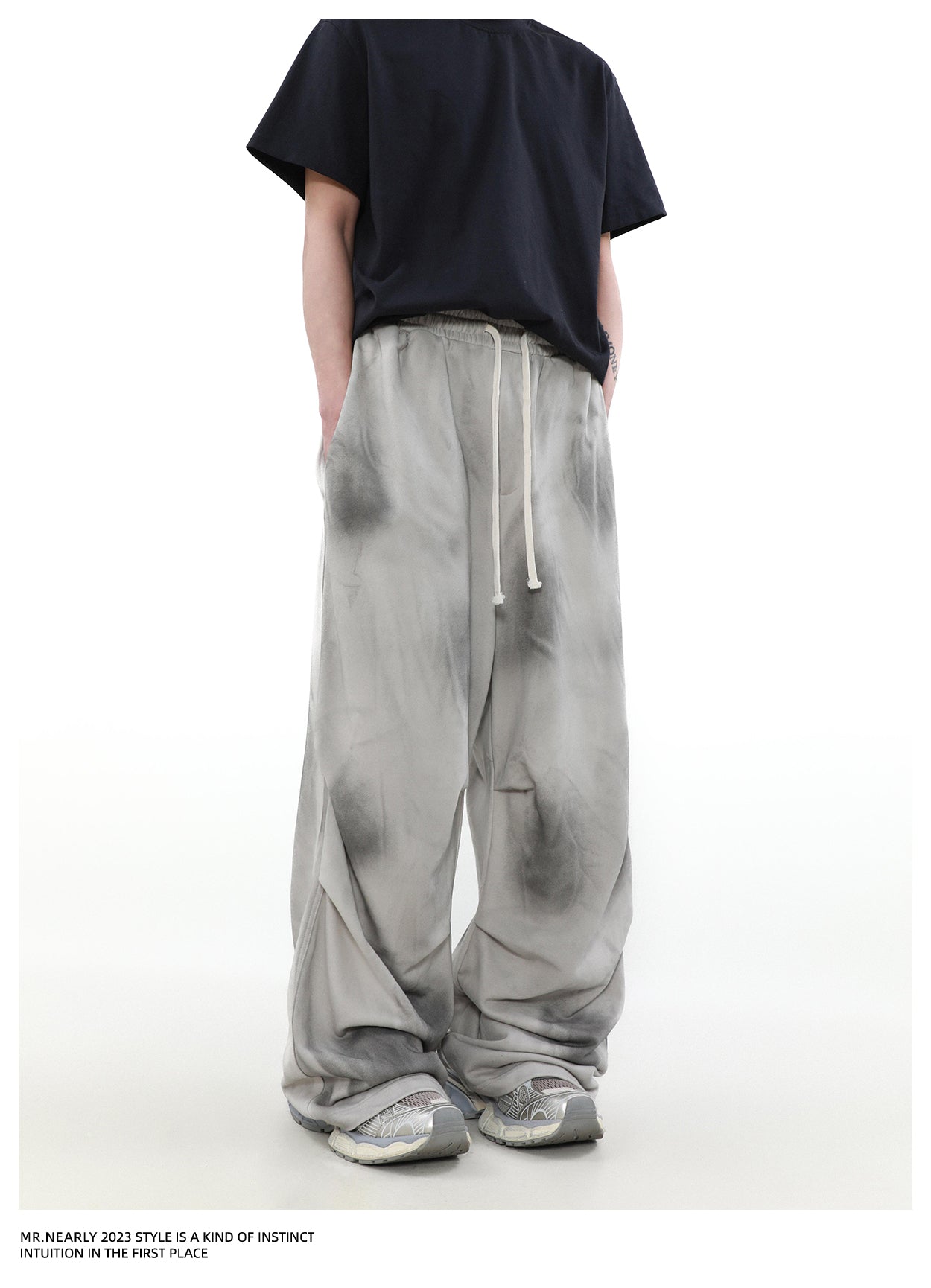 Dirt dyed washed sweatpants P1345