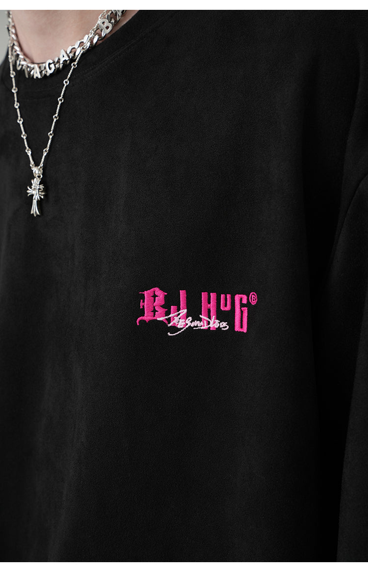 コントラストカラー 刺繍Tシャツ P2152