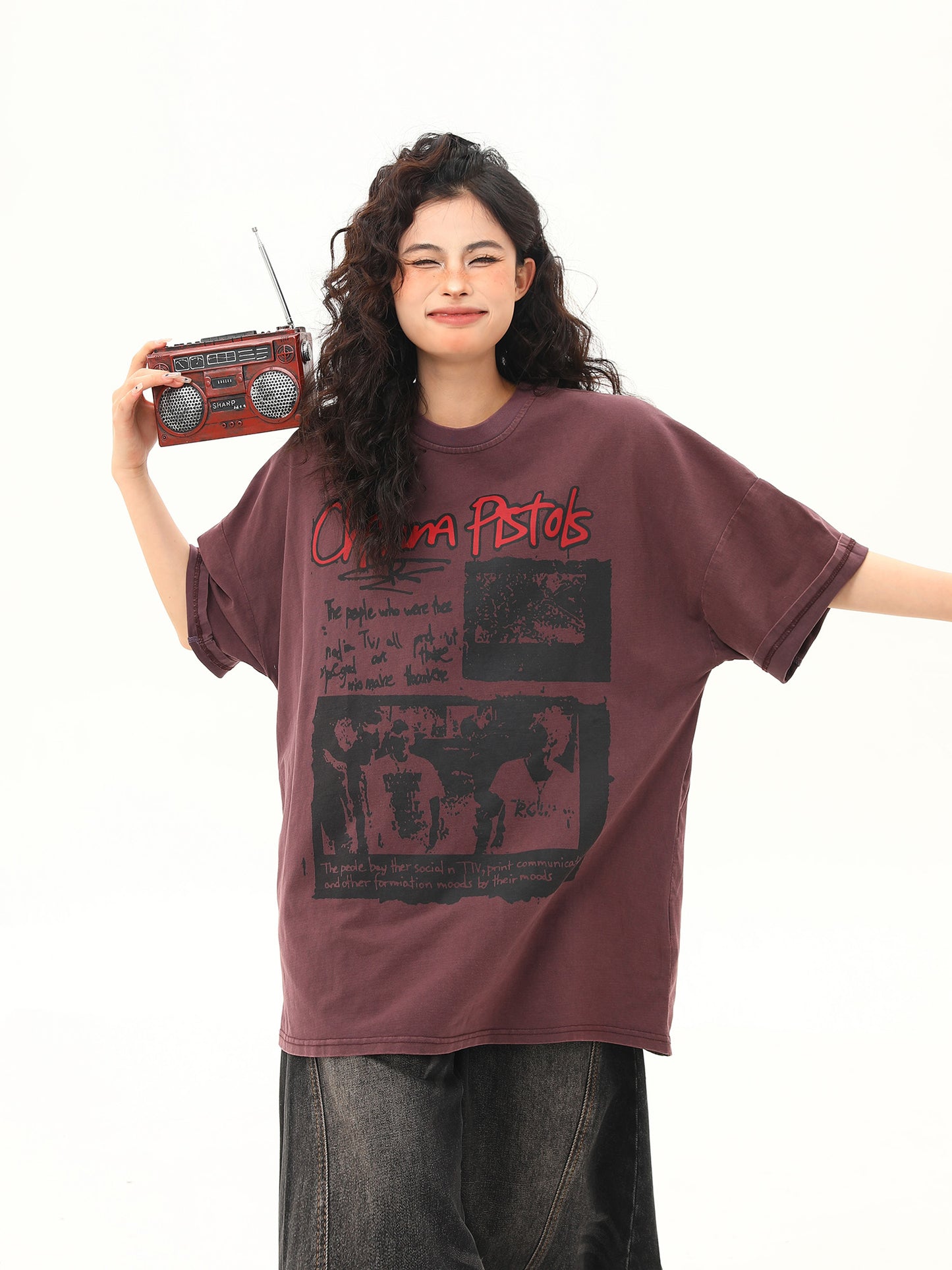 レトロプリント Tシャツ P2065