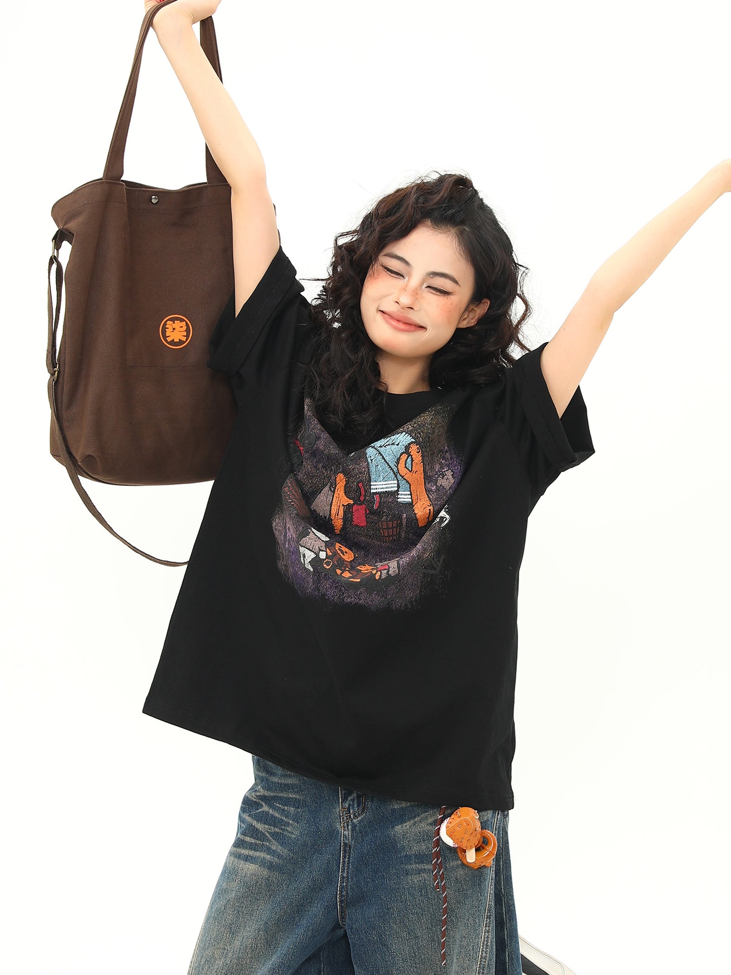 漫画プリント Tシャツ P2056