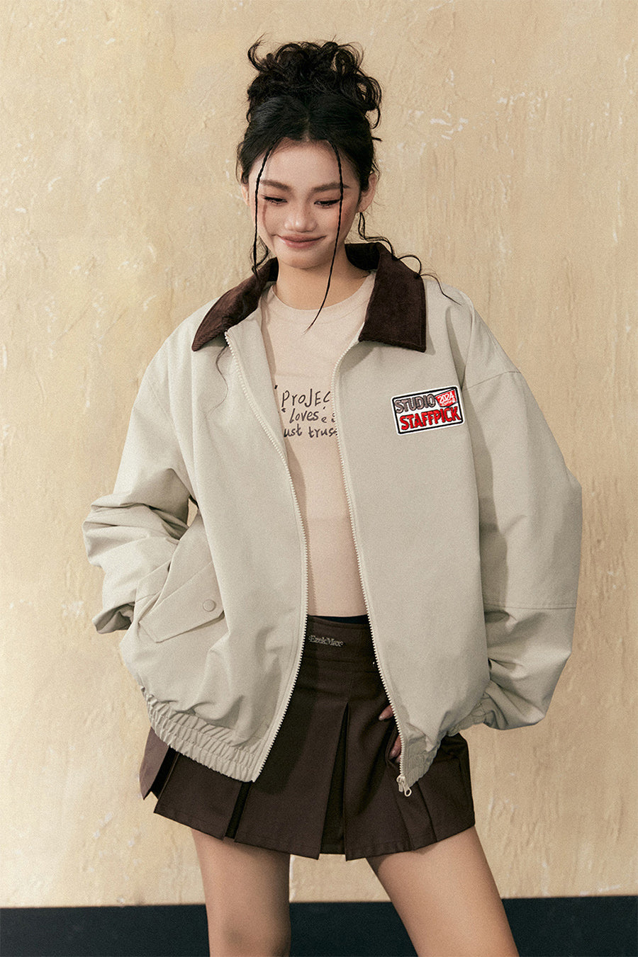 American retro vintage loose jacket P812