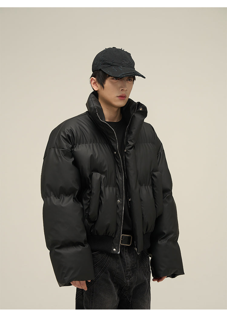 Short length loose cotton down jacket P638