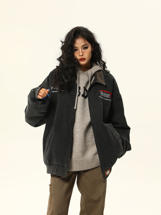 Loose Fit Retro Washed Work Jacket P1329