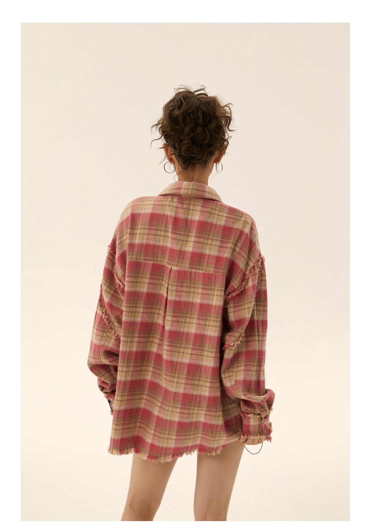 Loose fit casual check shirt P223