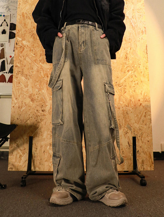 Distressed wide leg jeans P900