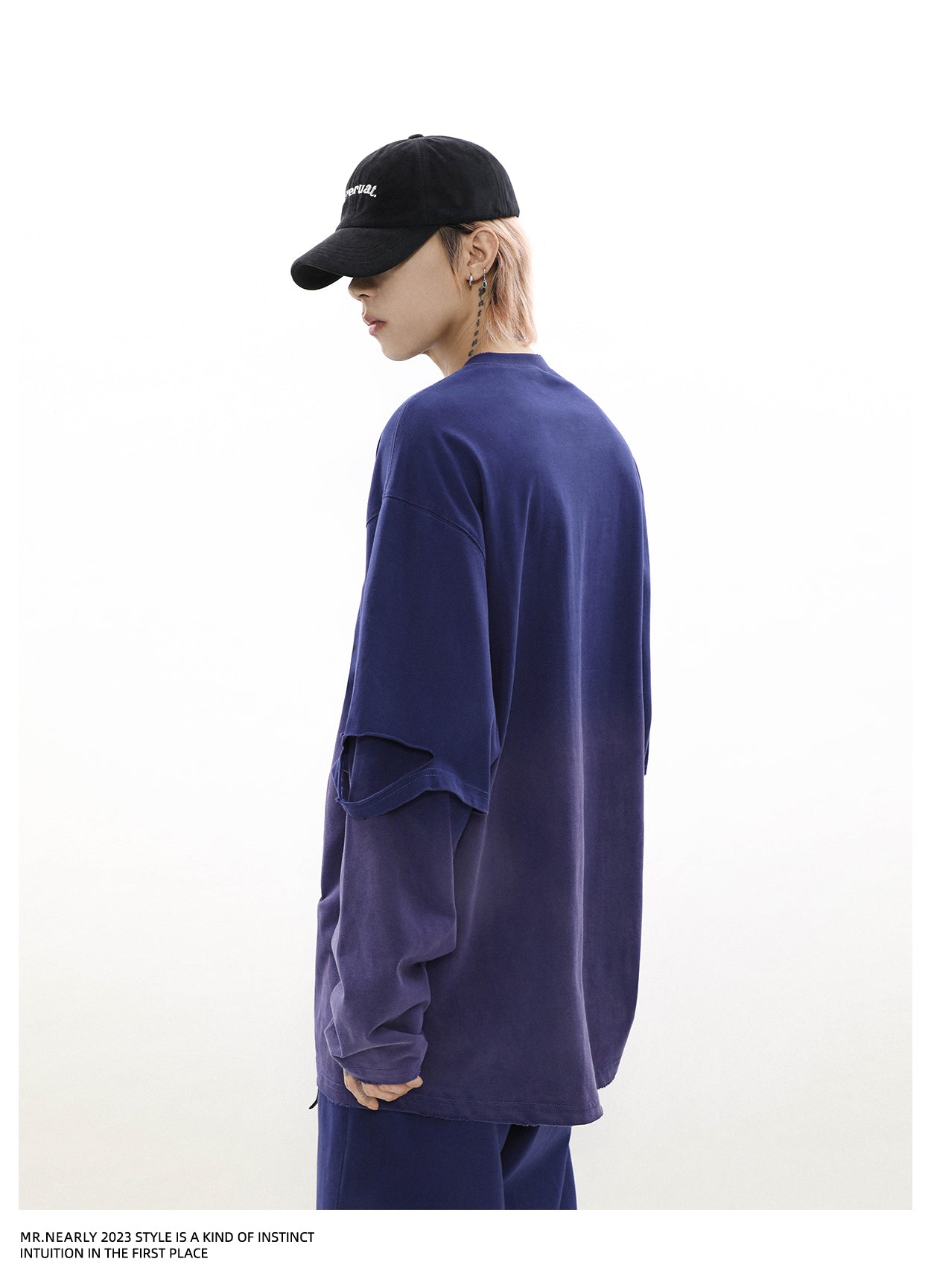 Gradient logo layered long sleeve T P255