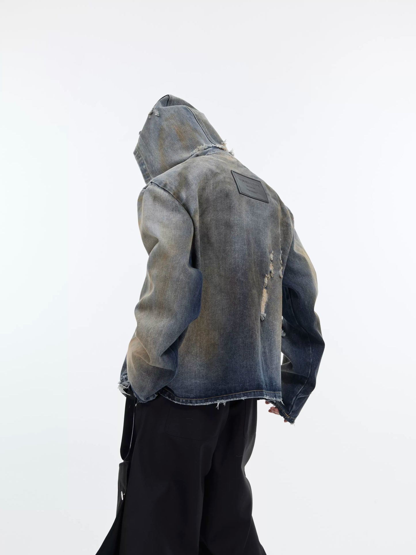 Used hooded denim jacket P1062