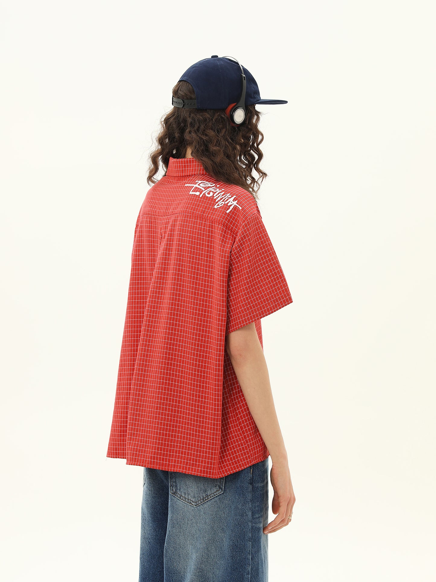 ショート ルーズ チェック柄 シャツ P2058