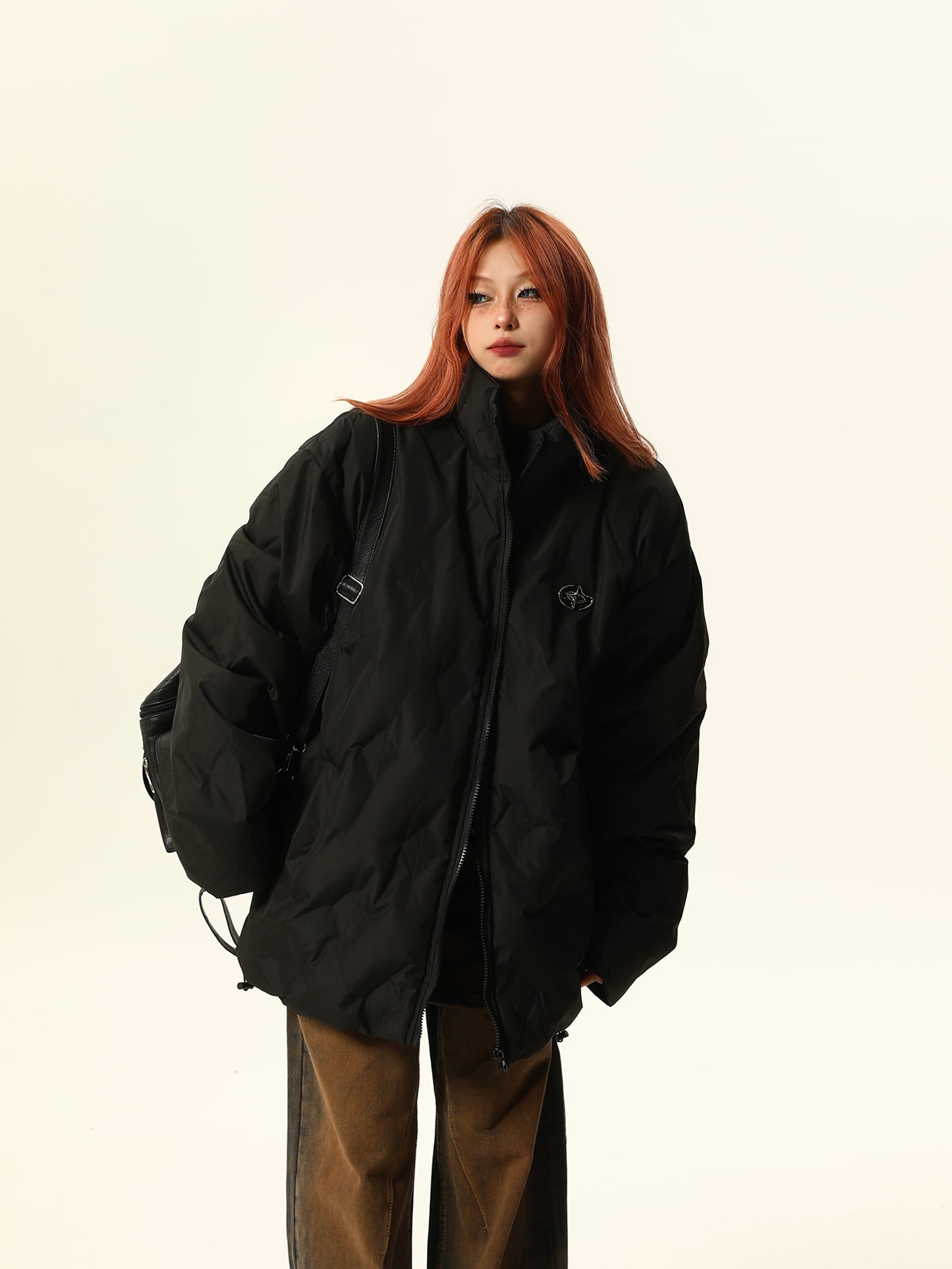 White duck down stand collar down jacket P1260