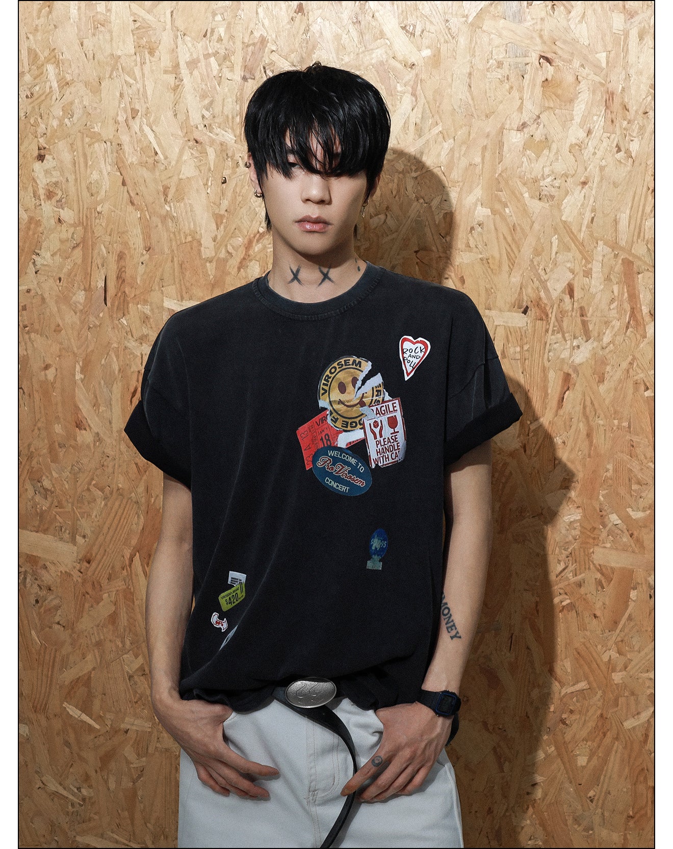 レトロデザイン カジュアルTシャツ P2086