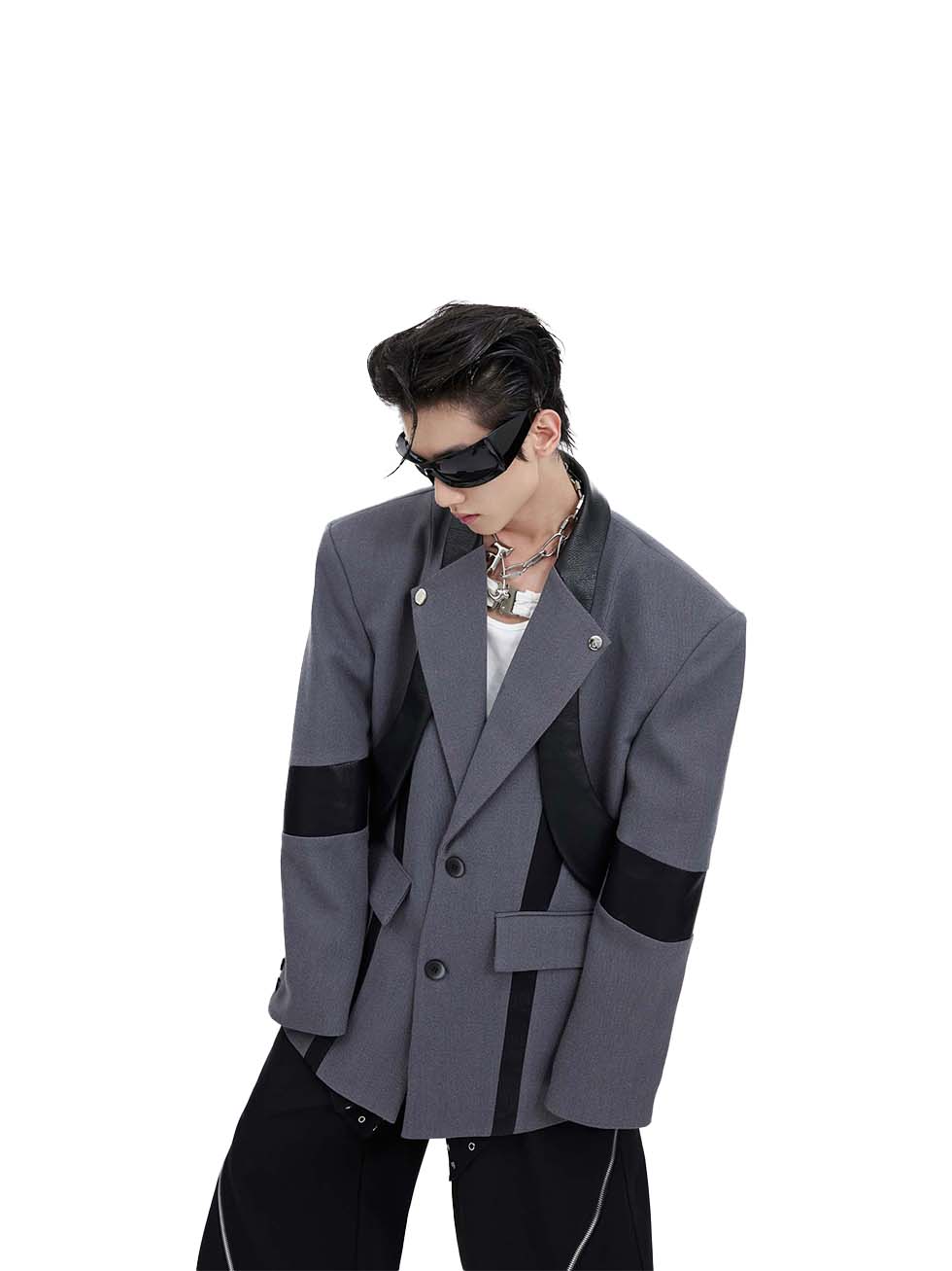 Splicing Suit Jacket P1122