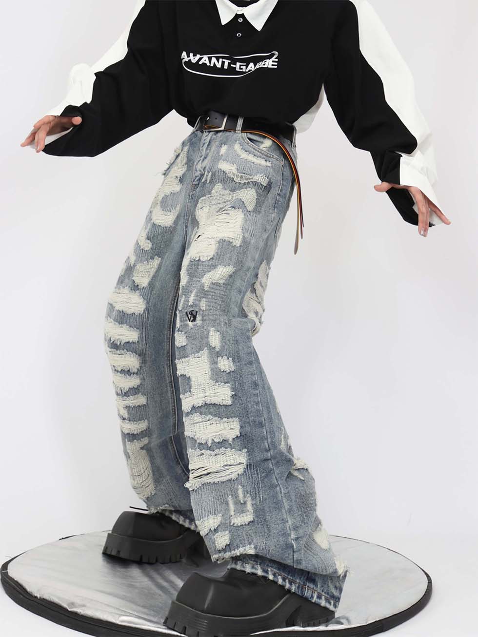 Distressed Destroy Design Jeans P1131