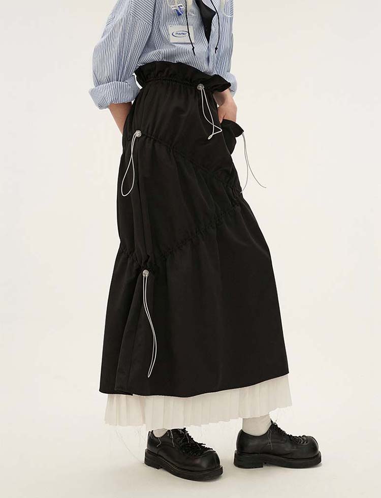 Pleated Stitch Long Skirt P1305