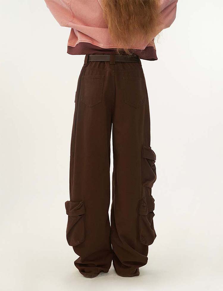 Multi-pocket casual pants P1307