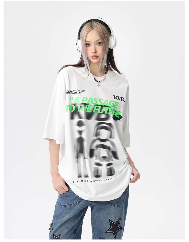 Oversized Print T-shirt P167