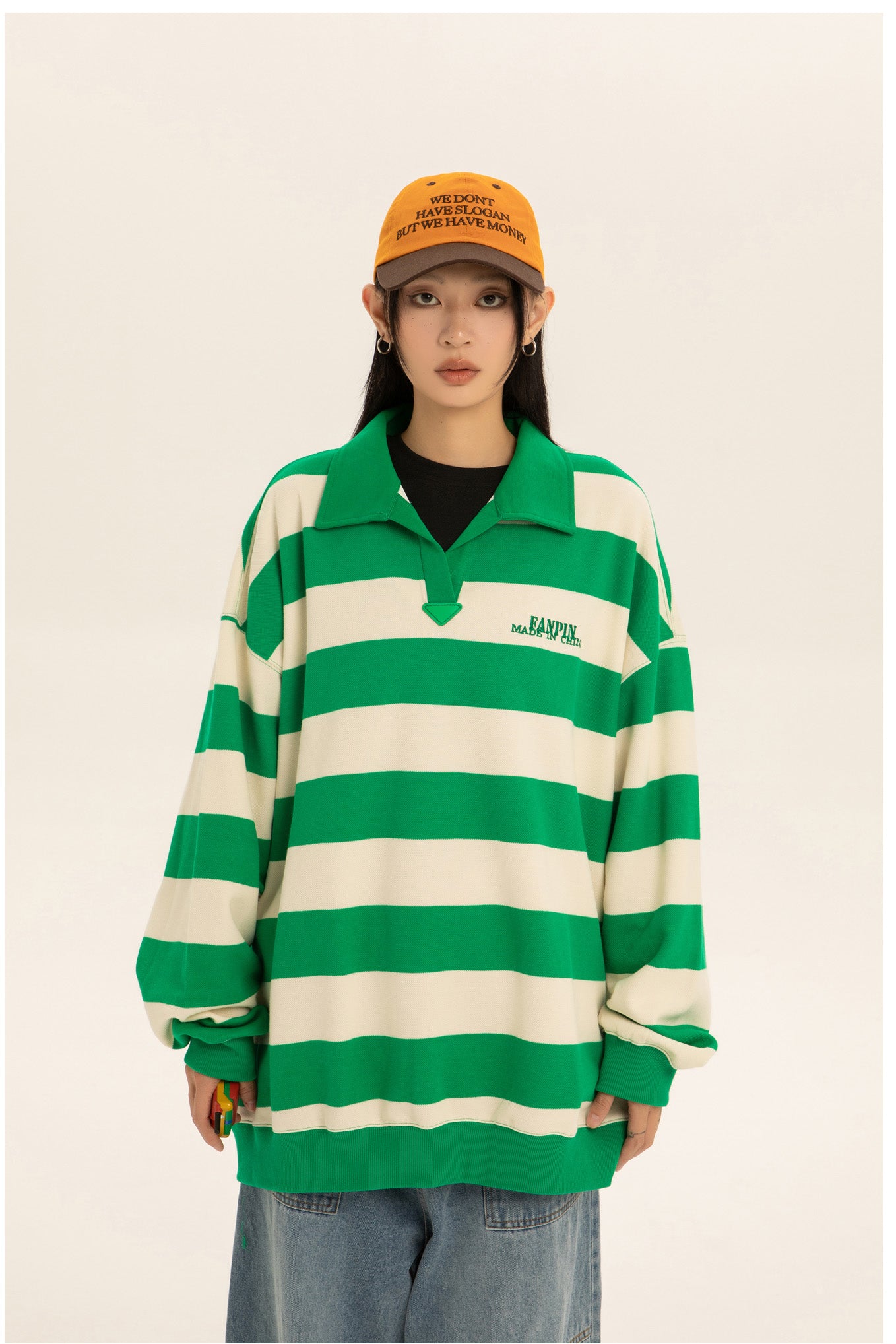 Border polo sweatshirt P040