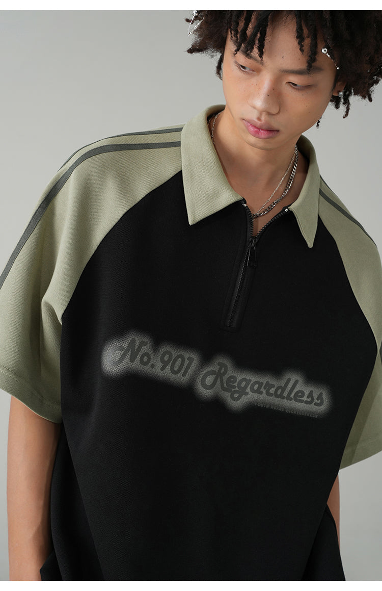 Oversized half-zip polo T-shirt P101