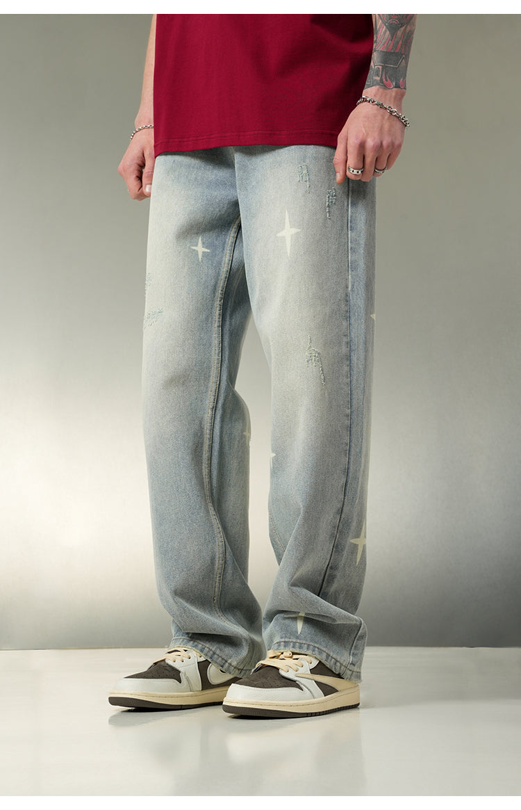 Washed denim pants P109