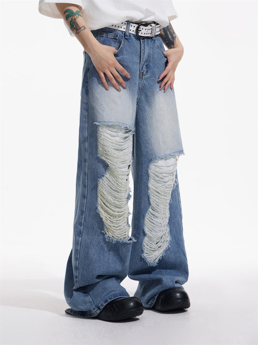 Damaged denim pants P076