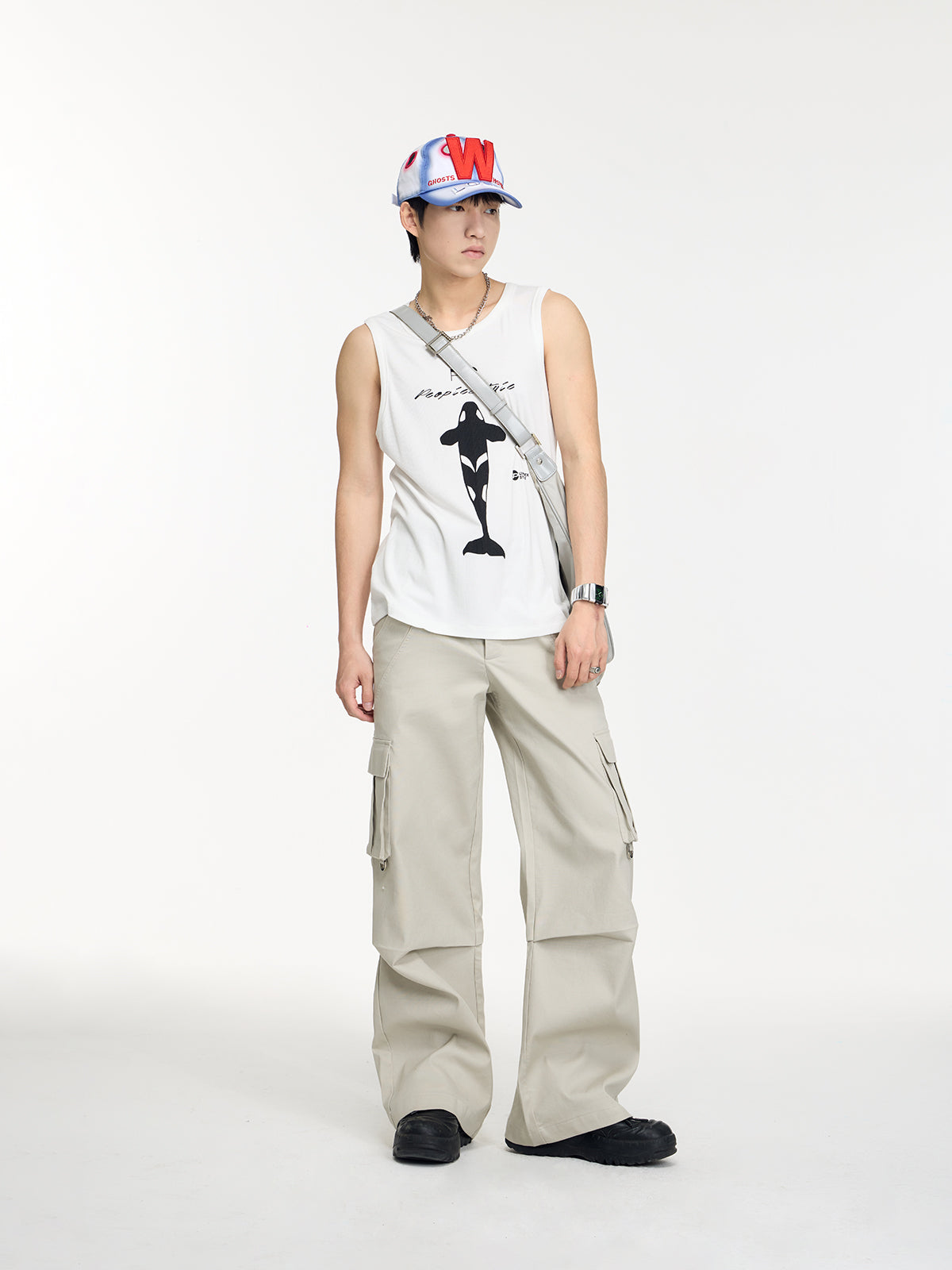 Double waist pants P073