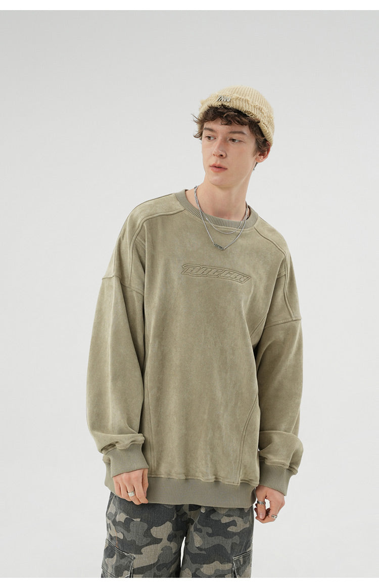 Oversized suede sweatshirt P083