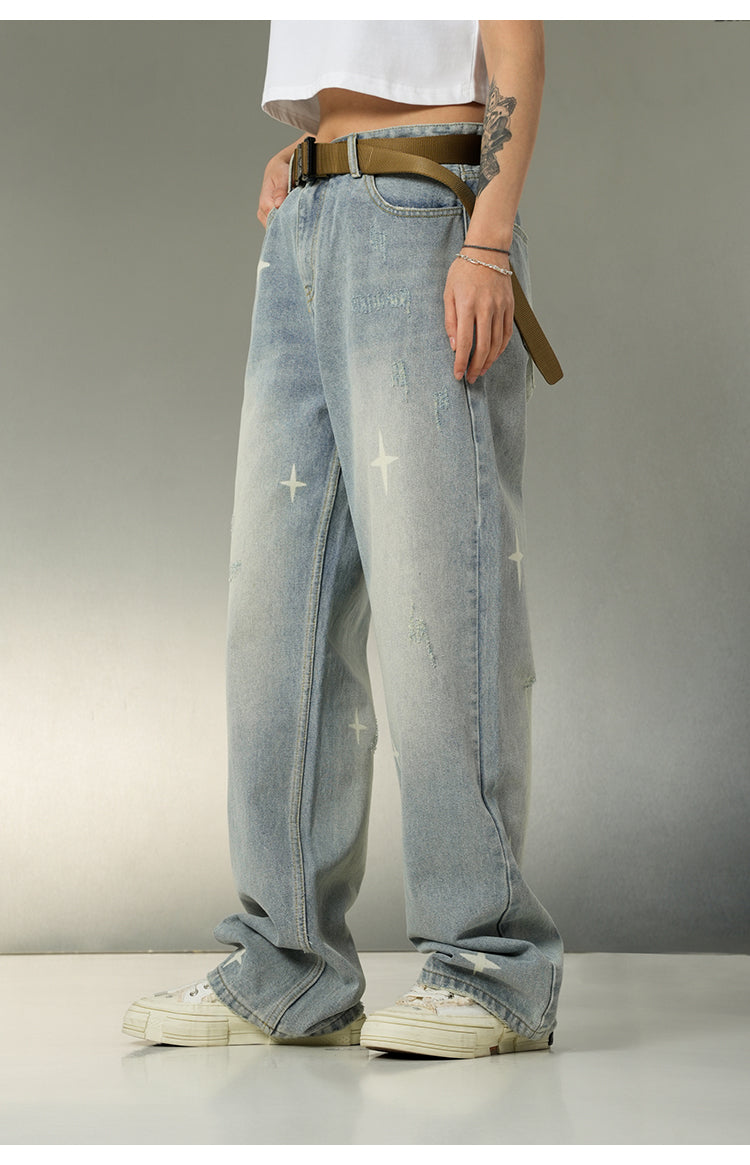 Washed denim pants P109