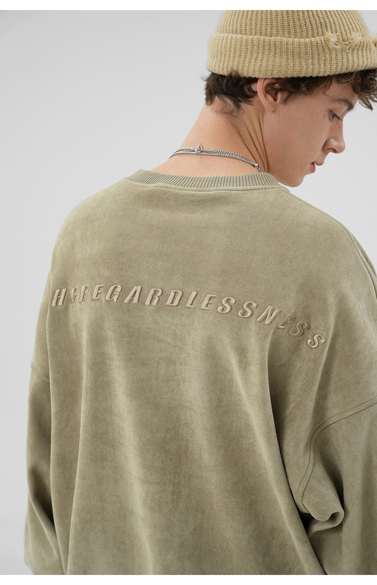 Oversized suede sweatshirt P083