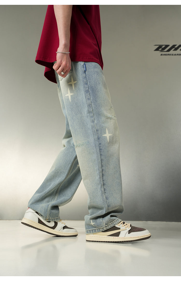 Washed denim pants P109