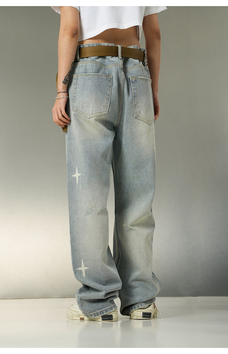 Washed denim pants P109