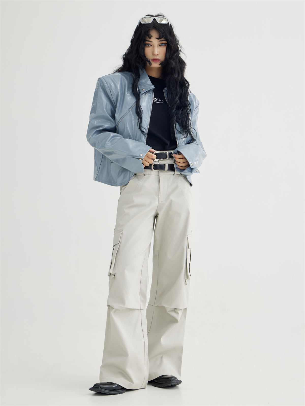 Double waist pants P073