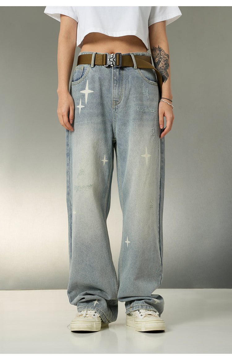 Washed denim pants P109