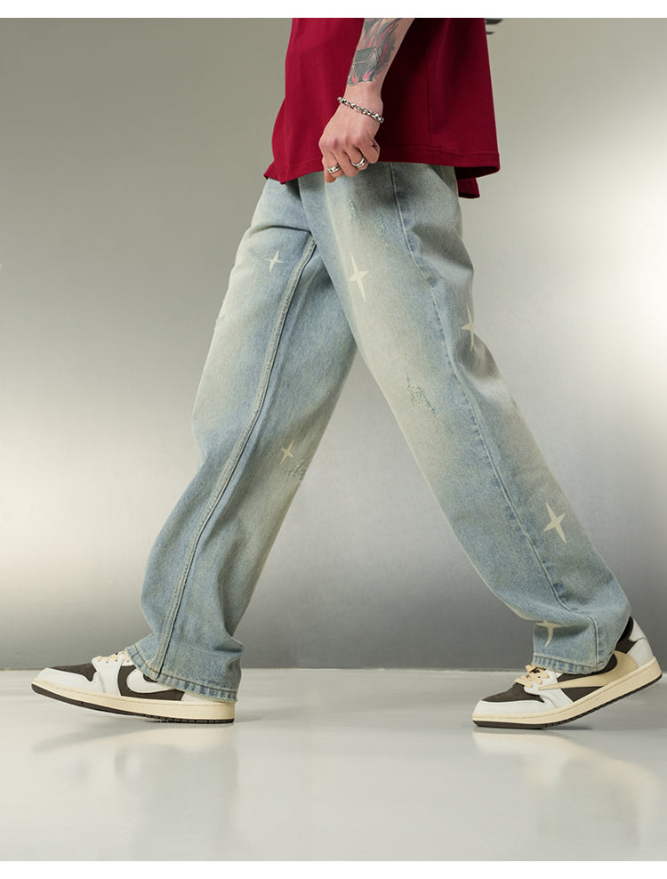 Washed denim pants P109