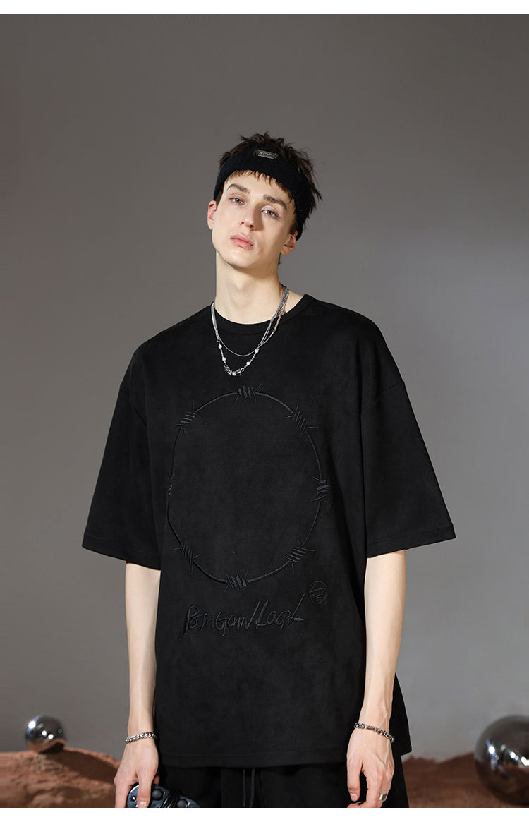 Oversized heavy suede T-shirt P103